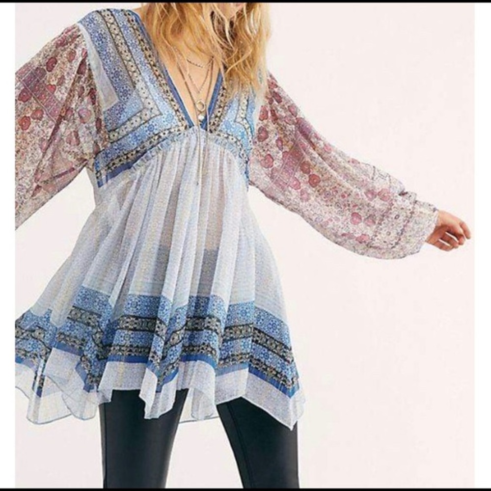 FREE PEOPLE ALIYAH PRINTED TUNIC